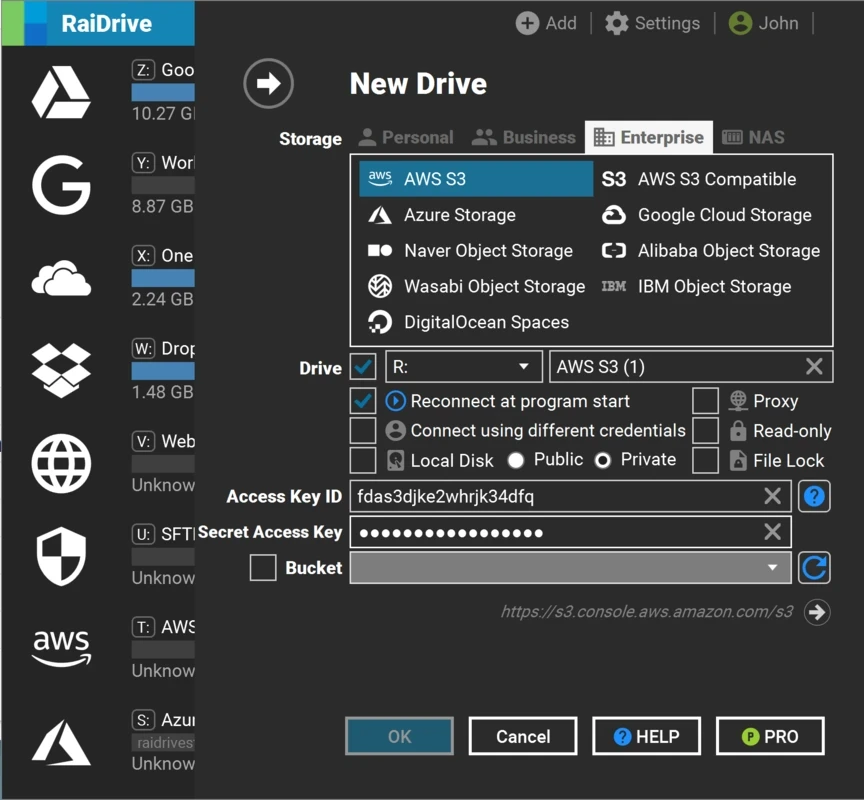 RaiDrive — kuvakaappaus 3