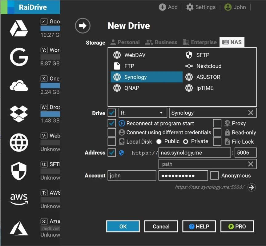 RaiDrive — kuvakaappaus 4
