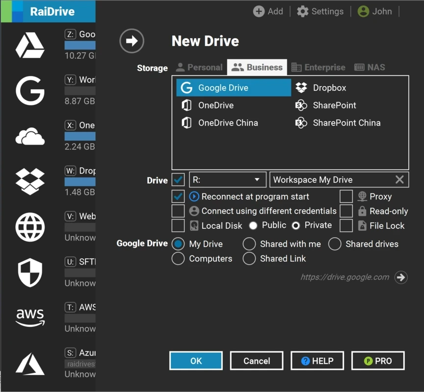 RaiDrive — kuvakaappaus 5