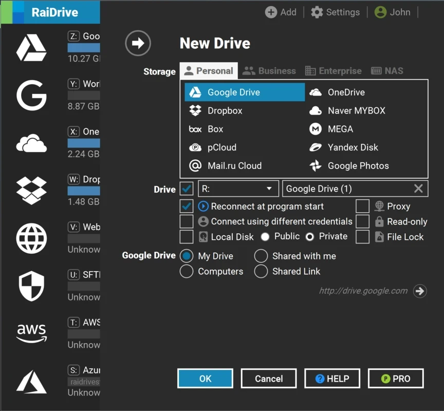 RaiDrive — kuvakaappaus 7
